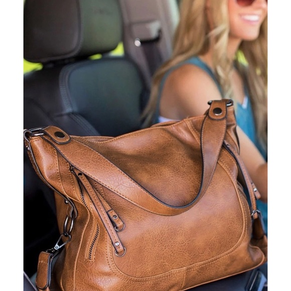 Private Label Handbags - Brown Vegan Leather Handbag